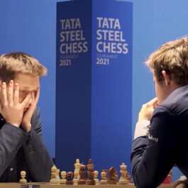 Esipenko, Andrey 1- 0  Carlsen, Magnus – Tata Steel Masters – R8 – 24 janvier 2021 Wijk aan Zee NED
