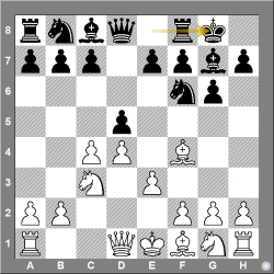 D83 1. d4 Nf6 2. c4 g6 3. Nc3 d5 4. Bf4 Bg7 5.e3 0-0 Grünfeld Gambit