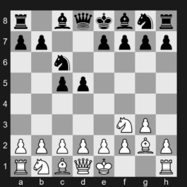 A08 - 1. Nf3 d5 2. g3 c5 3. Bg2 Nc6 - King's Indian Attack