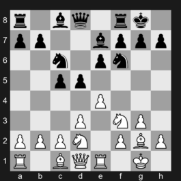 A08 - 1. e4 e6 2. d3 d5 3. Nd2 Nf6 4. Ngf3 c5 5. g3 Nc6 6. Bg2 Be7 7. O-O O-O 8. Re1 - King's Indian Attack: Sicilian Variation