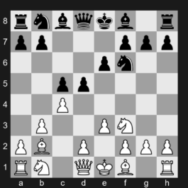 A13 - 1. c4 e6 2. Nf3 Nf6 3. b3 d5 4. Bb2 c5 5. e3 - English Opening: Agincourt Defense, Wimpy System