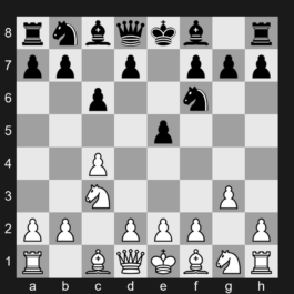 A23 - 1. c4 e5 2. Nc3 Nf6 3. g3 c6 - English Opening: King's English Variation, Two Knights Variation, Keres Variation