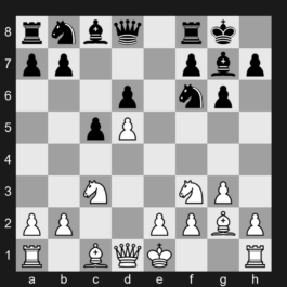 A62 - 1. d4 Nf6 2. c4 e6 3. g3 c5 4. d5 exd5 5. cxd5 d6 6. Nc3 g6 7. Bg2 Bg7 8. Nf3 O-O - Benoni Defense: Fianchetto Variation