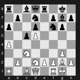 A64 - Benoni: Fianchetto, 11…Re8 12.h3 Rb8 13.Nc4 Ne5
