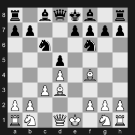 B13 - 1. e4 c6 2. d4 d5 3. exd5 cxd5 4. Bd3 Nc6 5. c3 Nf6 6. Bf4 - Caro-Kann Defense: Exchange Variation, Rubinstein Variation