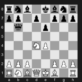 B40n - 3.d4 cxd4 4.Nxd4 Qb6 - Kveinys Variation