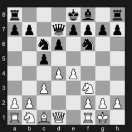 B52 - 1. e4 c5 2. Nf3 d6 3. Bb5+ Bd7 4. Bxd7+ Qxd7 5. O-O Nc6 6. c3 Nf6 7. d4 - Sicilian Defense: Moscow Variation, Haag Gambit