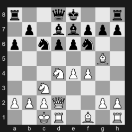 B68 - Sicilian: Richter-Rauzer, 7…a6, 9.f4 Be7 10.Nf3 b5 11.e5