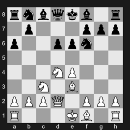 B80f - 4.Nxd4 Nf6 5.Nc3 e6 6.Be3 a6 7.Qd2 - Scheveningen