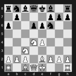 B84 - 1. e4 c5 2. Nf3 d6 3. d4 cxd4 4. Nxd4 Nf6 5. Nc3 a6 6. Be2 e6 - Sicilian Defense: Scheveningen Variation, Classical Variation