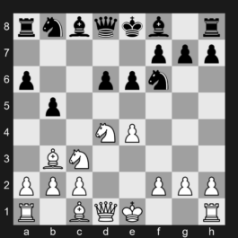 B87 - 1. e4 c5 2. Nf3 d6 3. d4 cxd4 4. Nxd4 Nf6 5. Nc3 a6 6. Bc4 e6 7. Bb3 b5 - Sicilian Defense: Sozin Attack, Flank Variation