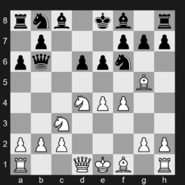 B97 - 1. e4 c5 2. Nf3 d6 3. d4 cxd4 4. Nxd4 Nf6 5. Nc3 a6 6. Bg5 e6 7. f4 Qb6 - Sicilian Defense: Najdorf Variation, Poisoned Pawn Variation