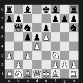 C02 - 1. e4 e6 2. d4 d5 3. e5 c5 4. c3 Nc6 5. Nf3 Qb6 6. a3 Nh6 - French Defense: Advance Variation, Lputian Variation
