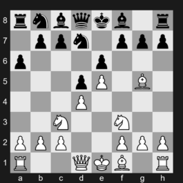 C14 - 1.e4 e6 2.d4 d5 3.Nc3 Nf6 4.Bg5 Be7 5.e5 Nfd7 6.Bxe7 Qxe7 - French