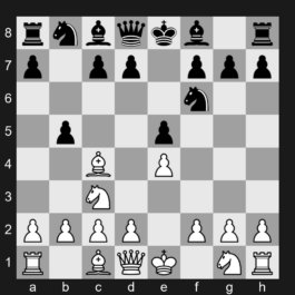 C26 - 1. e4 e5 2. Bc4 Nf6 3. Nc3 b5 - Bishop's Opening