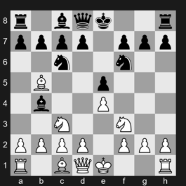 C49 - 1. e4 e5 2. Nf3 Nc6 3. Nc3 Nf6 4. Bb5 Bb4 - Four Knights Game: Spanish Variation, Double Spanish