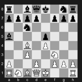C52 - 1.e4 e5 2.Nf3 Nc6 3.Bc4 Bc5 4.b4 Bxb4 5.c3 Ba5 - Evans Gambit