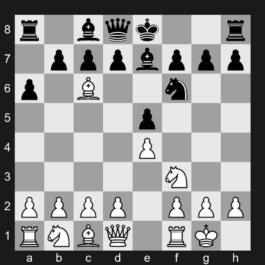 C85 - 1. e4 e5 2. Nf3 Nc6 3. Bb5 a6 4. Ba4 Nf6 5. O-O Be7 6. Bxc6 - Ruy Lopez: Closed, Delayed Exchange