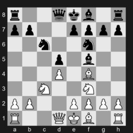 D14 - 1. d4 d5 2. c4 c6 3. cxd5 cxd5 4. Nc3 Nf6 5. Nf3 Nc6 6. Bf4 Bf5 - Slav Defense: Exchange Variation, Symmetrical Line