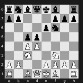 D40 - 1. d4 Nf6 2. c4 e6 3. Nf3 d5 4. Nc3 c5 - Queen's Gambit Declined: Semi-Tarrasch Defense
