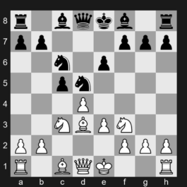 D42a - 1. d4 Nf6 2. c4 e6 3. Nf3 d5 4. Nc3 c5 5. cxd5 Nxd5 6. e3 Nc6 7. Bd3 - Queen's Gambit Declined: Semi-Tarrasch Defense, Main Line