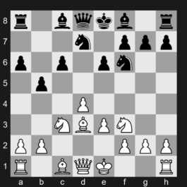 D48 - 1. d4 d5 2. c4 c6 3. Nc3 Nf6 4. e3 e6 5. Nf3 Nbd7 6. Bd3 dxc4 7. Bxc4 b5 8. Bd3 a6 - Semi-Slav Defense: Meran Variation