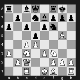D64 - 1. d4 Nf6 2. c4 e6 3. Nc3 d5 4. Nf3 Be7 5. Bg5 O-O 6. e3 Nbd7 7. Rc1 c6 8. a3 a6 9. Qc2 - Queen's Gambit Declined: Orthodox Defense, Rubinstein Attack