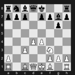 D85 - 1. d4 Nf6 2. c4 g6 3. Nc3 d5 4. cxd5 Nxd5 5. e4 Nxc3 6. bxc3 Bg7 7. Nf3 - Grünfeld Defense: Exchange Variation, Modern Exchange Variation