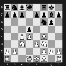 D93 - 1. d4 Nf6 2. c4 g6 3. Nc3 d5 4. Nf3 Bg7 5. Bf4 O-O 6. e3 - Grünfeld Defense: Three Knights Variation, Hungarian Variation
