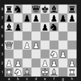 E15 - 1. d4 Nf6 2. c4 e6 3. Nf3 b6 4. g3 Ba6 5. Qa4 - Queen's Indian Defense: Fianchetto Variation, Nimzowitsch Variation, Nimzowitsch Attack