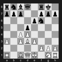 E49 - 1. d4 Nf6 2. c4 e6 3. Nc3 Bb4 4. e3 O-O 5. Bd3 d5 6. a3 Bxc3+ 7. bxc3 - Nimzo-Indian Defense: Normal Variation, Botvinnik System
