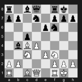 E55 - 1. d4 Nf6 2. c4 e6 3. Nc3 Bb4 4. e3 O-O 5. Bd3 d5 6. Nf3 c5 7. O-O dxc4 8. Bxc4 Nbd7 - Nimzo-Indian Defense: Normal Variation, Gligoric System, Bronstein Variation
