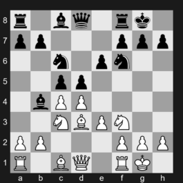 E56 - 1. d4 Nf6 2. c4 e6 3. Nc3 Bb4 4. e3 O-O 5. Bd3 d5 6. Nf3 c5 7. O-O Nc6 - Nimzo-Indian Defense: Normal Variation, Gligoric System, Bernstein Defense