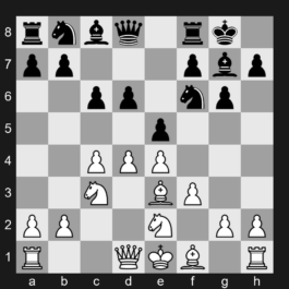 E86 - 1. d4 Nf6 2. c4 g6 3. Nc3 Bg7 4. e4 d6 5. f3 O-O 6. Be3 e5 7. Nge2 c6 - King's Indian Defense: Sämisch Variation