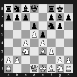 E87 - 1. d4 Nf6 2. c4 g6 3. Nc3 Bg7 4. e4 d6 5. f3 O-O 6. Be3 e5 7. d5 - King's Indian Defense: Sämisch Variation, Closed Variation