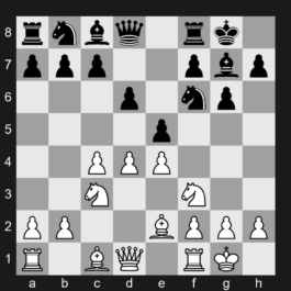 E94 - 1. d4 Nf6 2. c4 g6 3. Nc3 Bg7 4. e4 d6 5. Nf3 O-O 6. Be2 e5 7. O-O - King's Indian Defense: Orthodox Variation