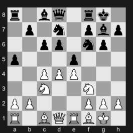 E96 - 1. d4 Nf6 2. c4 g6 3. Nc3 Bg7 4. e4 d6 5. Nf3 O-O 6. Be2 e5 7. O-O Nbd7 8. Re1 c6 9. Bf1 a5 - King's Indian Defense: Orthodox Variation, Positional Defense, Main Line