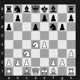 B90 - 1. e4 c5 2. Nf3 d6 3. d4 cxd4 4. Nxd4 Nf6 5. Nc3 a6 6. h3 g6 - Sicilian Defense: Najdorf Variation, Adams Attack