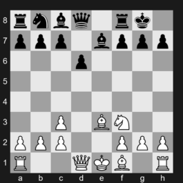 C42 - 1. e4 e5 2. Nf3 Nf6 3. Nxe5 d6 4. Nf3 Nxe4 5. Nc3 Nxc3 6. dxc3 Be7 7. Be3 O-O - Petrov's Defense: Nimzowitsch Attack