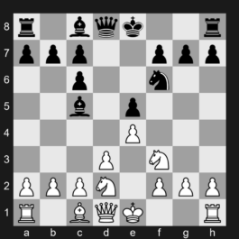 C65 - 1. e4 e5 2. Nf3 Nc6 3. Bb5 Nf6 4. d3 Bc5 5. Bxc6 dxc6 6. Nbd2 - Ruy Lopez
