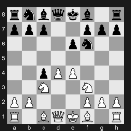 D24 - 1. d4 d5 2. c4 e6 3. Nf3 Nf6 4. Nc3 dxc4 5. e4 - Queen's Gambit Accepted