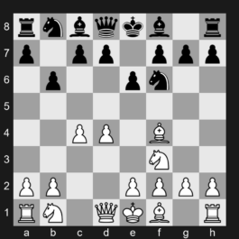 E12 - 1. d4 Nf6 2. c4 e6 3. Nf3 b6 4. Bf4 - Queen's Indian Defense: Miles Variation