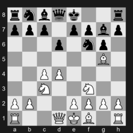 E61 - 1. d4 Nf6 2. c4 g6 3. Nc3 Bg7 4. Nf3 d6 5. Bg5 - King's Indian Defense: Smyslov Variation