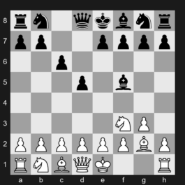 A07 - 1. Nf3 d5 2. g3 c6 3. Bg2 Bf5 - King's Indian Attack