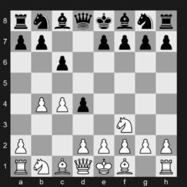 A09 - 1. Nf3 d5 2. c4 d4 3. b4 c6 - Réti Opening: Advance Variation