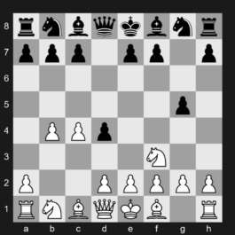 A09 - 1. Nf3 d5 2. c4 d4 3. b4 g5 - Réti Opening: Advance Variation