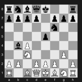 A22 - 1. c4 e5 2. Nc3 Nf6 3. g3 Bb4 - English Opening: King's English Variation, Two Knights Variation, Smyslov System