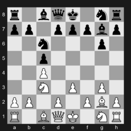 A36 - 1. c4 c5 2. g3 g6 3. Bg2 Bg7 4. Nc3 Nc6 5. e3 - English Opening: Symmetrical Variation, Ultra-Symmetrical Variation