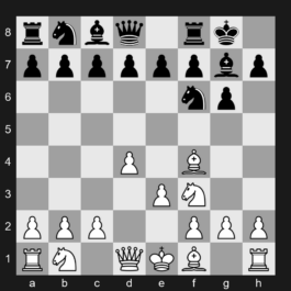 A48 - 1. d4 Nf6 2. Bf4 g6 3. e3 Bg7 4. Nf3 O-O - London System