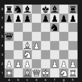 B01 - 1. e4 d5 2. exd5 Qxd5 3. Nc3 Qa5 4. d4 Nf6 5. Bc4 - Scandinavian Defense: Main Line, Mieses Variation